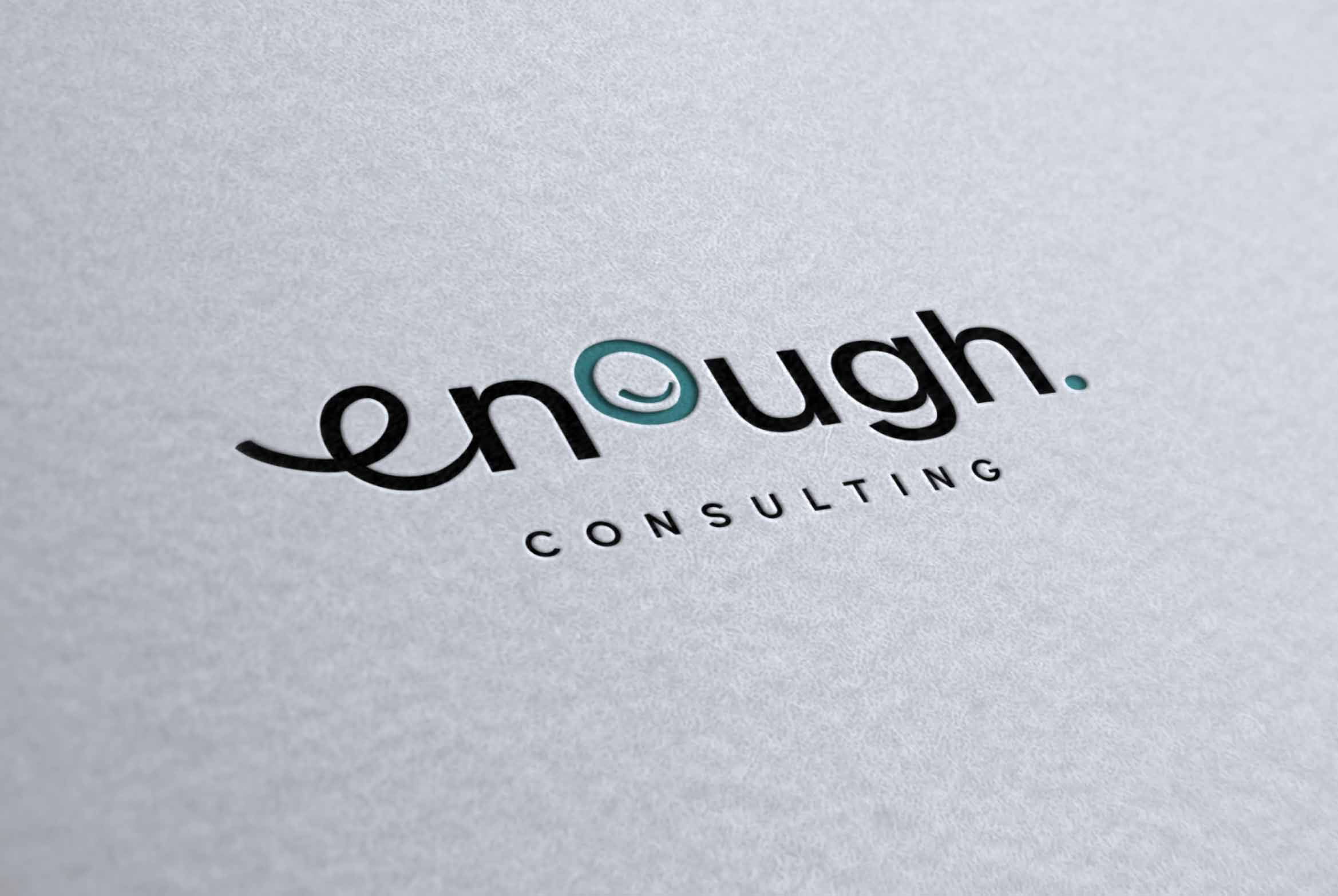 Enough. Consulting Logo auf Papier Mockup