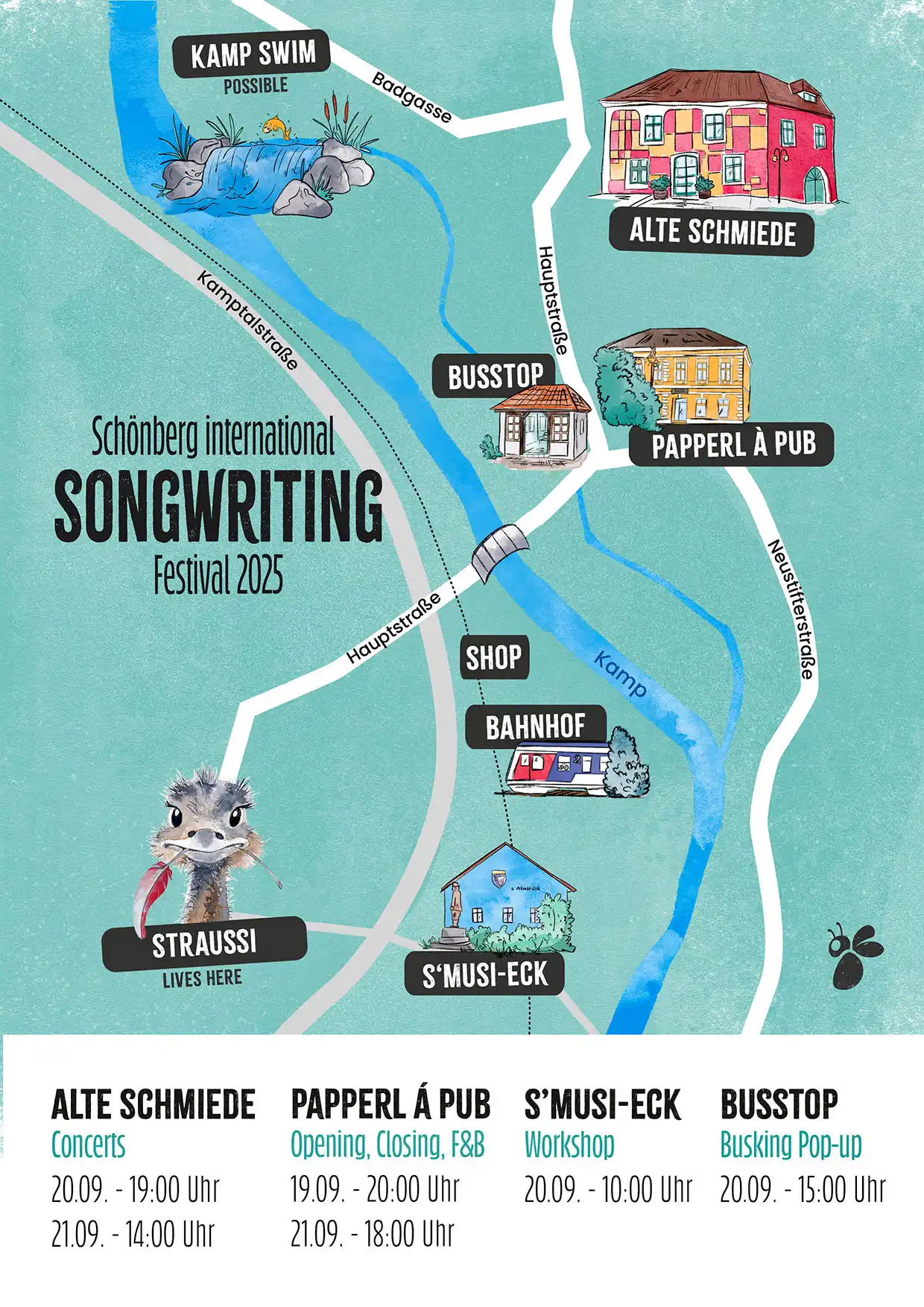 Grafikdesign und Illustrationen für Festivallandkarte Infografik