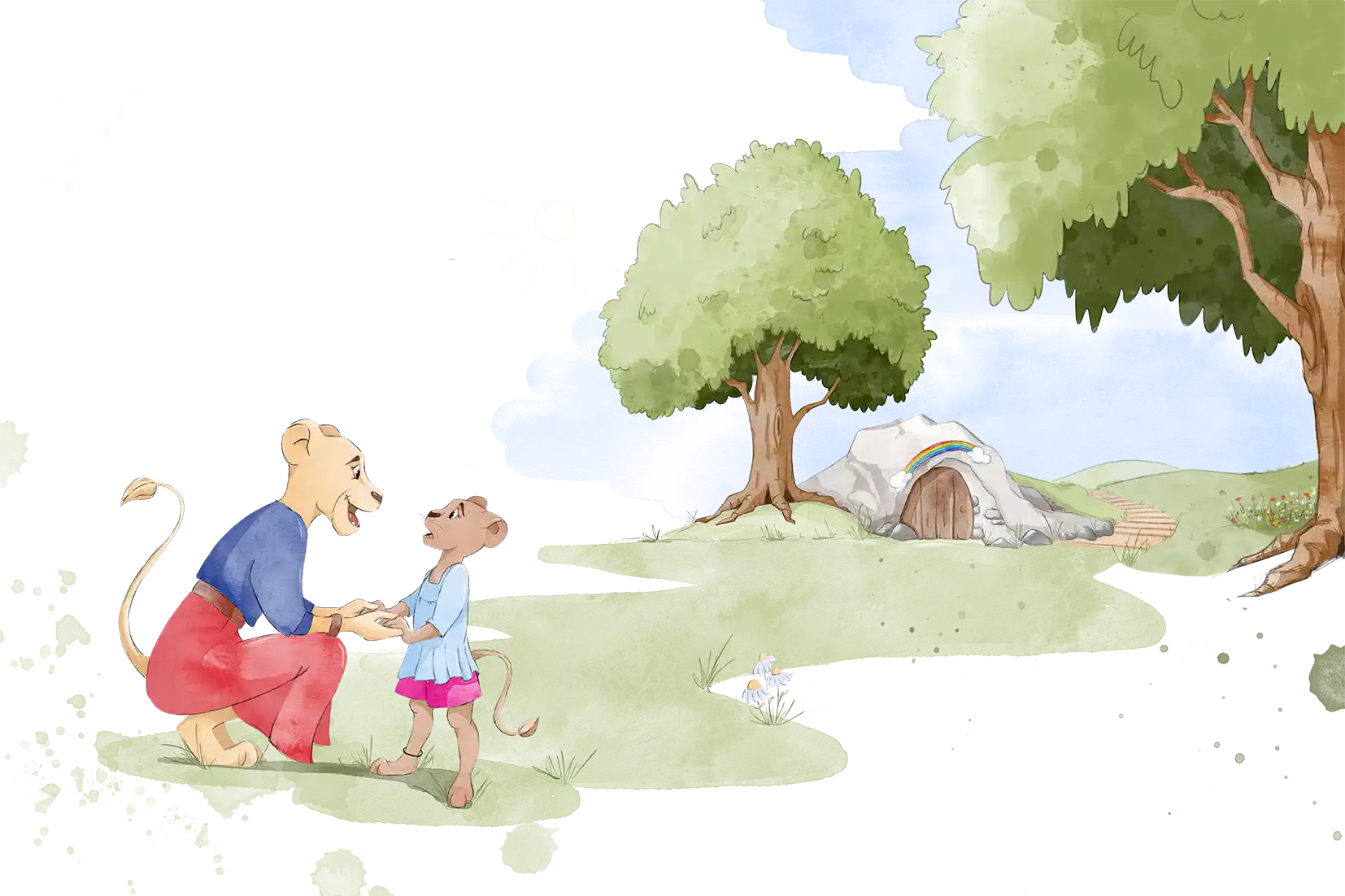 Buchseite von Pink, das Löwinnenkind