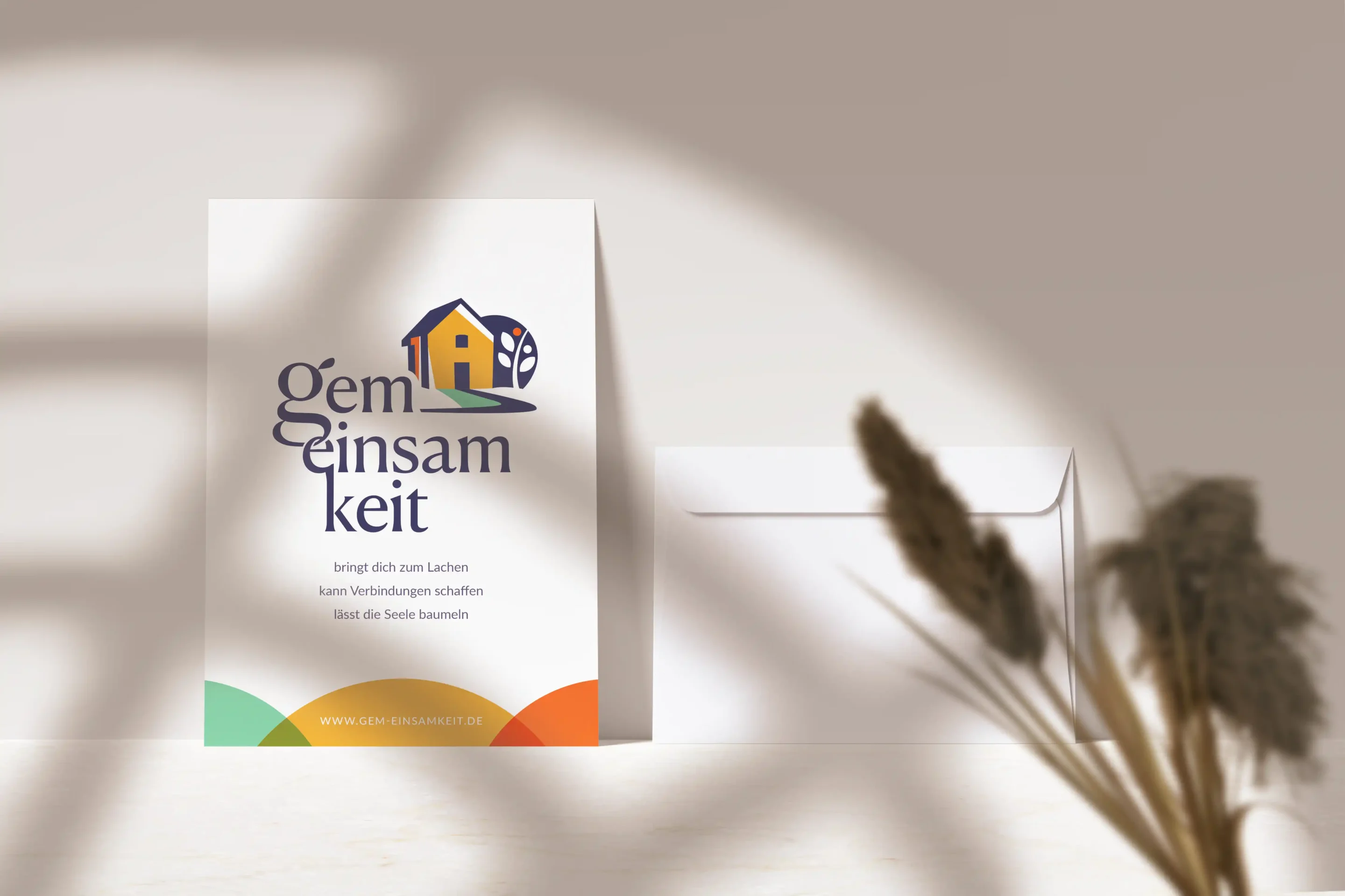 Postkarte Gem-einsamkeit – empathisches Erscheinungsbild für Non-Profit-Projekt
