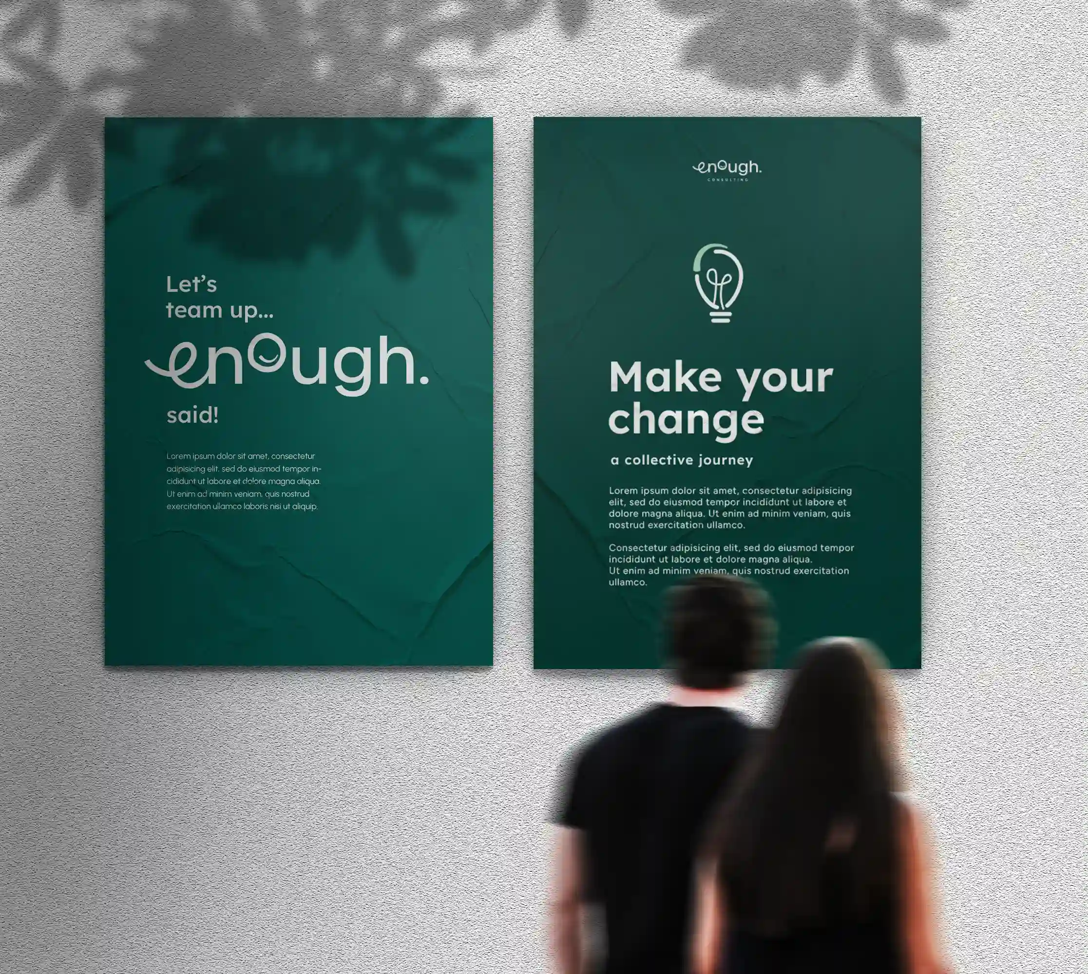 Enough Consulting - 2 Poster Mockups auf einer Wand