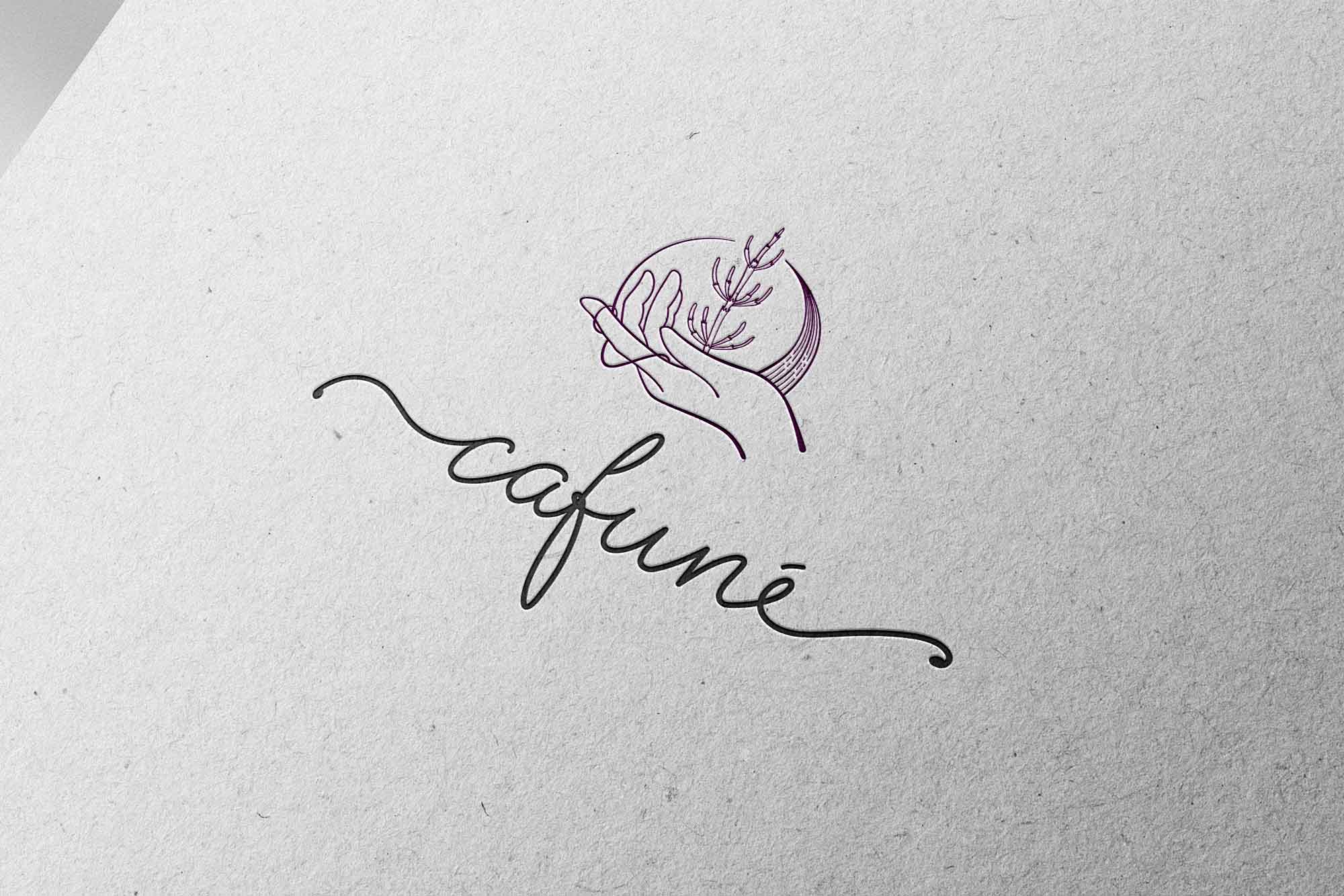 Handlettered Logo für Cafune Haare und Kräuter